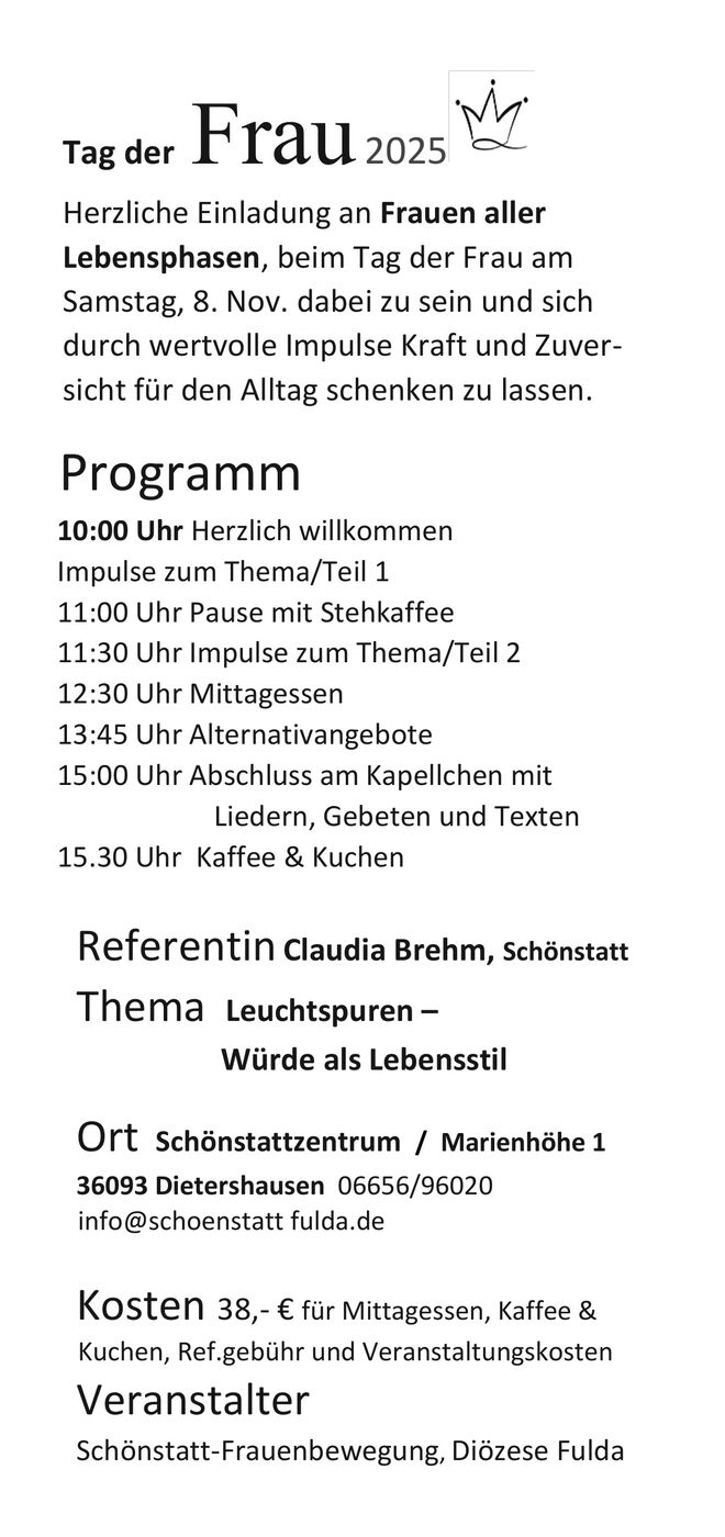 Tag der Frau 2024 Einlegeblatt S. 1